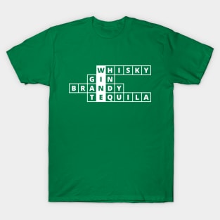 Crosswords: All paths lead to Wine (white text) T-Shirt